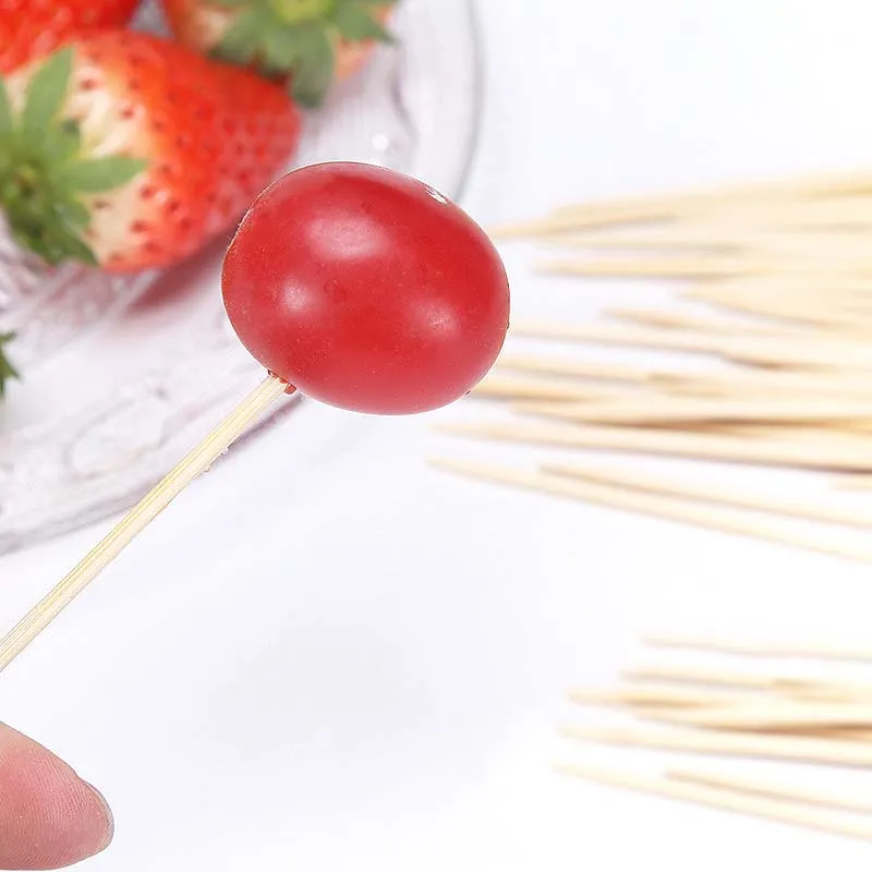 Toothpicks Double Headed Disposable Portable Cake Fruit Bread Dessert Bamboo Toothpicks for Kitchen Parties BBQ Teeth Cleaning thumbnail 5
