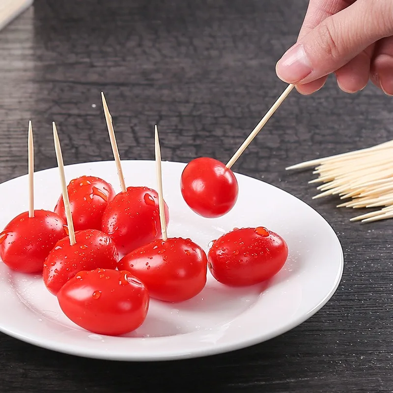 Toothpicks Double Headed Disposable Portable Cake Fruit Bread Dessert Bamboo Toothpicks for Kitchen Parties BBQ Teeth Cleaning thumbnail 3