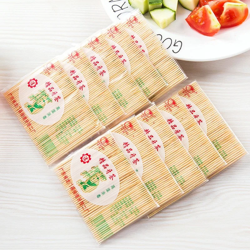 Toothpicks Double Headed Disposable Portable Cake Fruit Bread Dessert Bamboo Toothpicks for Kitchen Parties BBQ Teeth Cleaning thumbnail 6