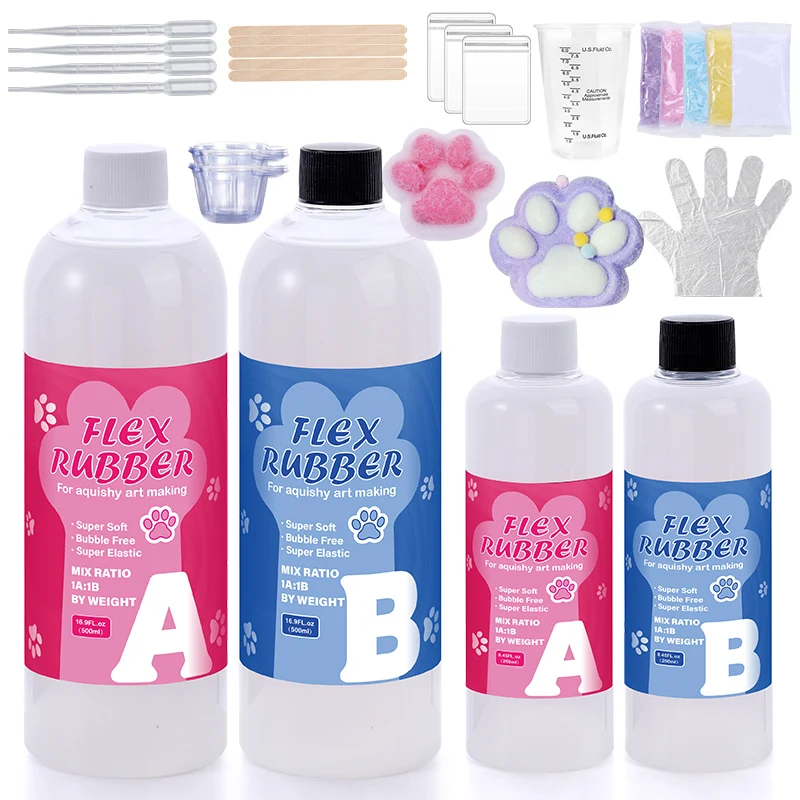 Taba Squishy Kit Liquid Silicone Gel Super Soft Squishy Kit 1:1 AB Ratio Resin Silicone for Molding Hamsters Cat Paws DIY thumbnail 2