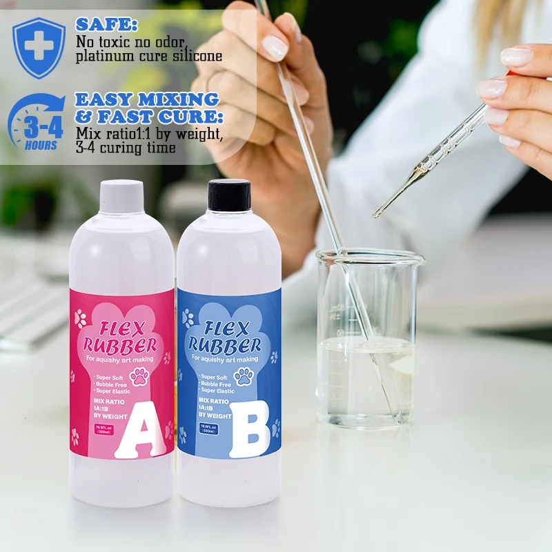 Taba Squishy Kit Liquid Silicone Gel Super Soft Squishy Kit 1:1 AB Ratio Resin Silicone for Molding Hamsters Cat Paws DIY thumbnail 3