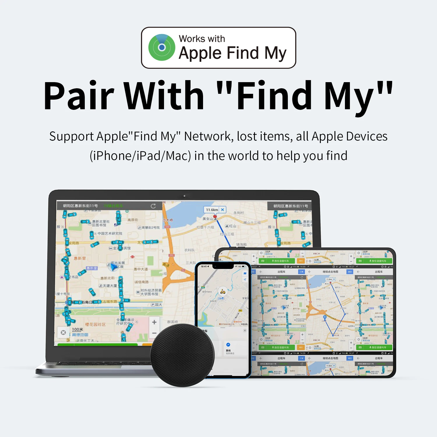 GDGO Apple MFi Certified Tracker | AirTag Alternative for Pets Collar & Bike | Anti-Lost Locator for Cats Dogs iphone thumbnail 3