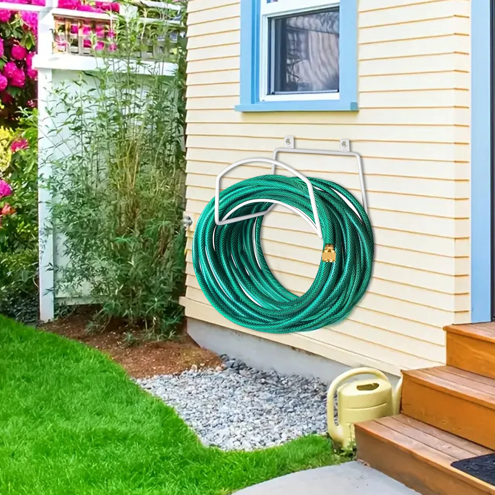 Garden Hose Holder Bracket Wall Mount Water Pipe Storage Rack Space Saving Accessories for Home Outside Park Backyard Patio thumbnail 3