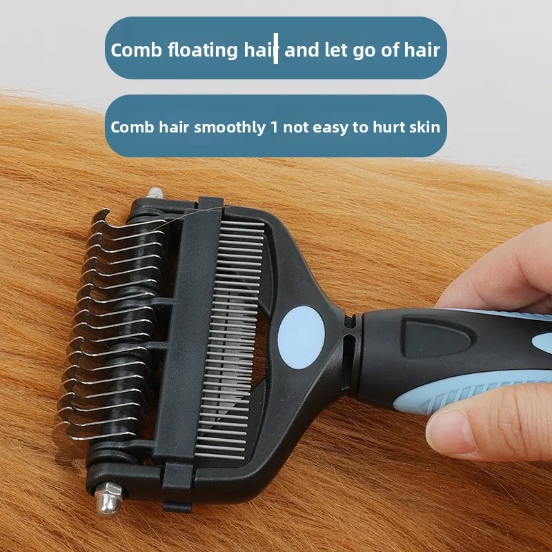 3 In 1 Pet Deshedding Brush Dog Hair Remover Pet Fur Knot Cutter Puppy Cat Comb Brushes Dogs Grooming Shedding Supplies thumbnail 3