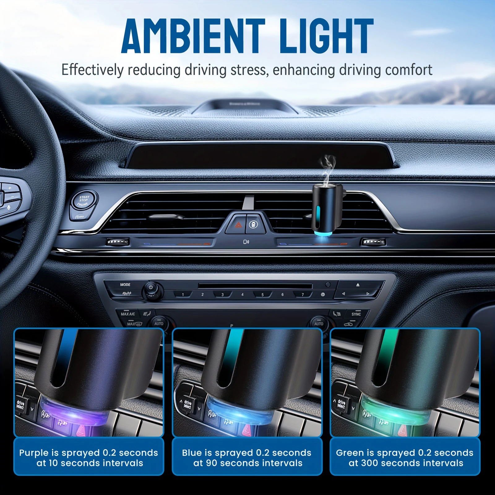New Car Air Freshener Smart Auto Aroma Diffuser Car Air Vent Essential Oil Mist Humidifier Fragrance Diffuser Aromatherapy ﻿ thumbnail 3