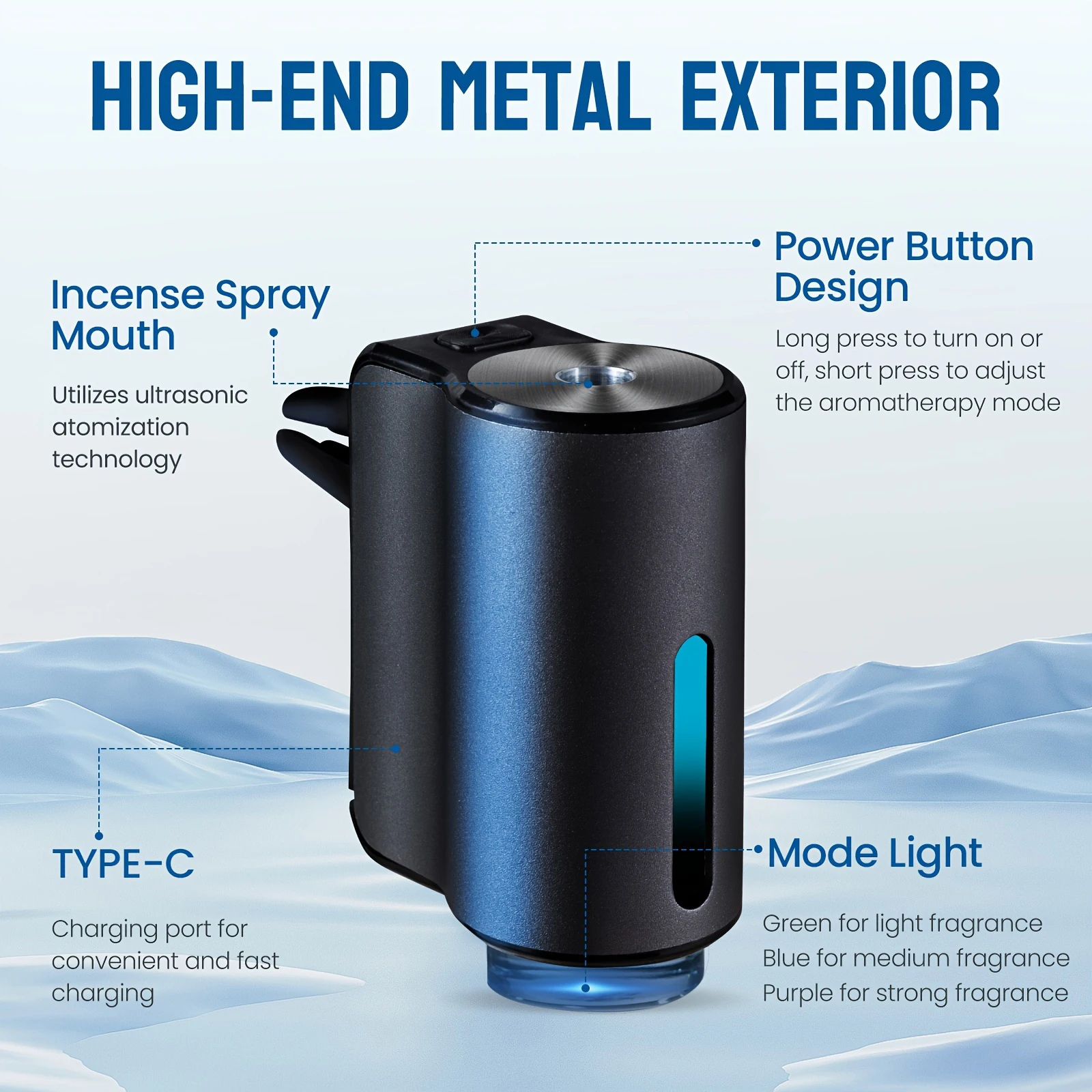 New Car Air Freshener Smart Auto Aroma Diffuser Car Air Vent Essential Oil Mist Humidifier Fragrance Diffuser Aromatherapy ﻿ thumbnail 2
