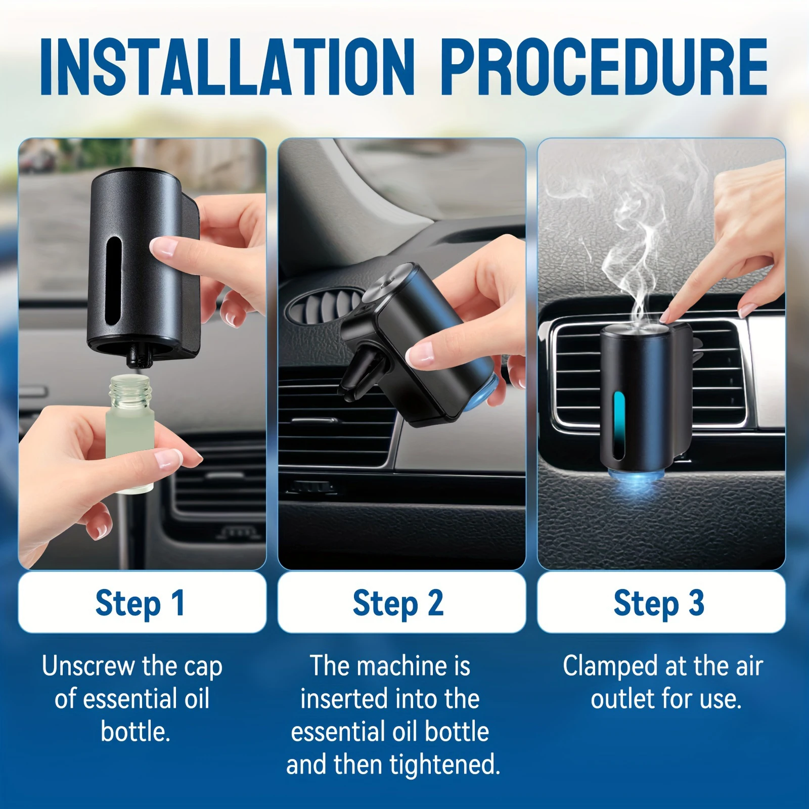 New Car Air Freshener Smart Auto Aroma Diffuser Car Air Vent Essential Oil Mist Humidifier Fragrance Diffuser Aromatherapy ﻿ thumbnail 6