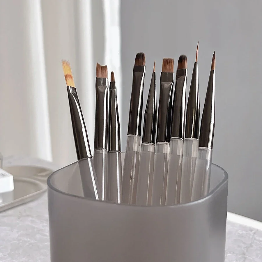 9Pcs UV Gel Acrylic Nail Brush Set, Nail Tips Extension Nail Brushes 3D Carving Manicure Salon Tools thumbnail 5