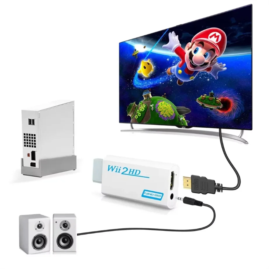 Wii To HDMI-Compatible Converter 1080P Full HD Adapter Connector 3.5mm Video Audio for PC HDTV Monitor Wii2HDMI-Compatible thumbnail 2