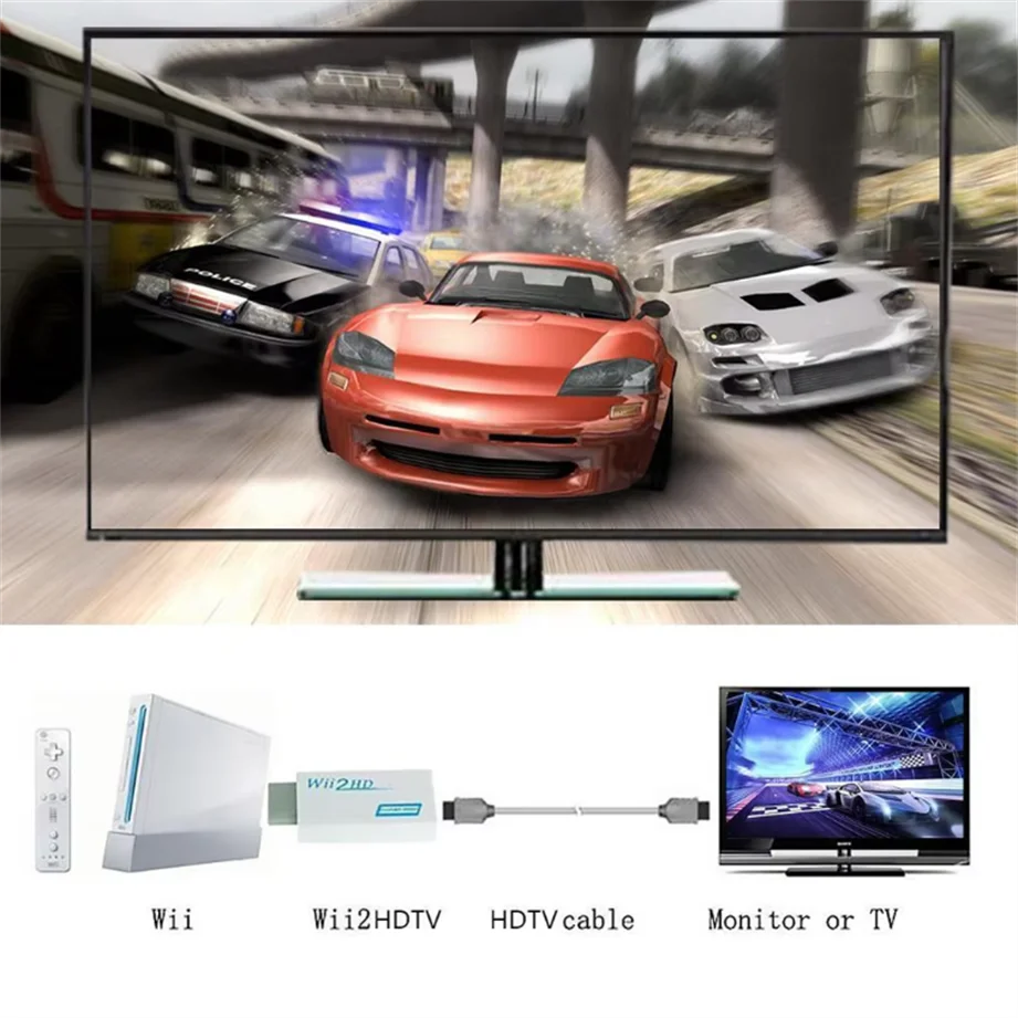 Wii To HDMI-Compatible Converter 1080P Full HD Adapter Connector 3.5mm Video Audio for PC HDTV Monitor Wii2HDMI-Compatible thumbnail 6