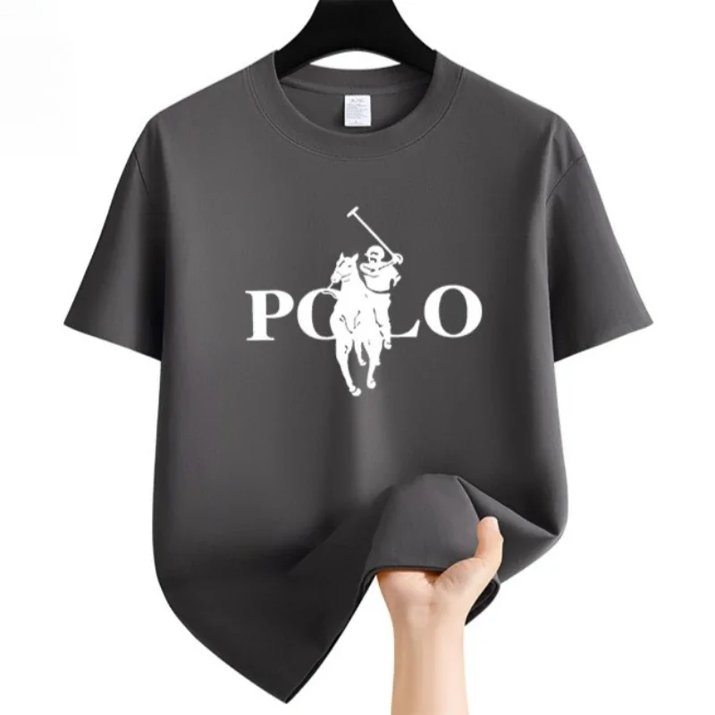 Men's Summer Fashion Brand Clothing  Casual Business Shorts  Loose Sleeve Versatile Round Neck T-Shirt  Breathable T-Shirt thumbnail 3
