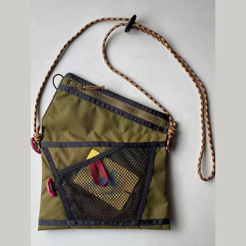 Ultra-Light Unisex Crossbody Shoulder Bag,Hollow Mesh Contrast Color Men Riding Travel Messenger Bag,Women Waterproof Sling Bag thumbnail 4