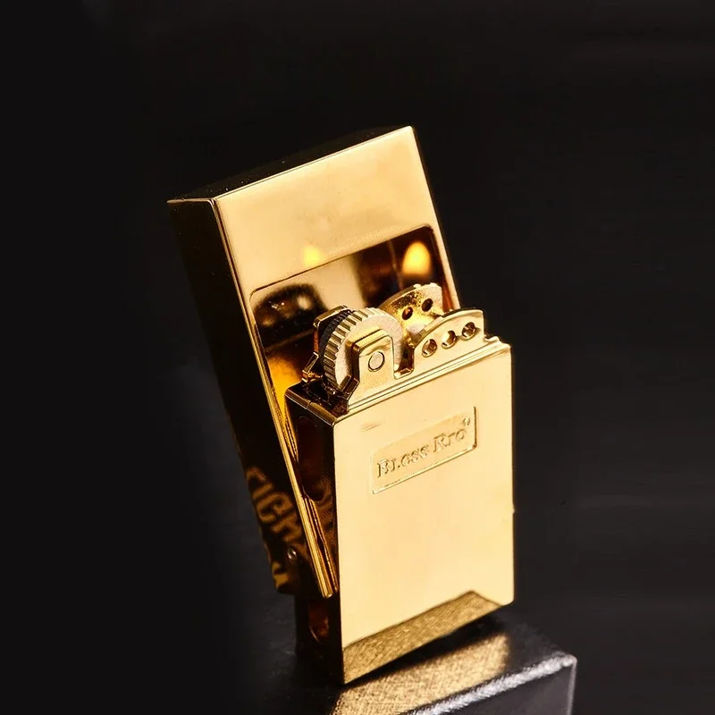 Retro Classic Grinding Wheel Lighter Vintage Open Flame Metal Oil Lighter Smoking Accessories Men's Gadgets Collect