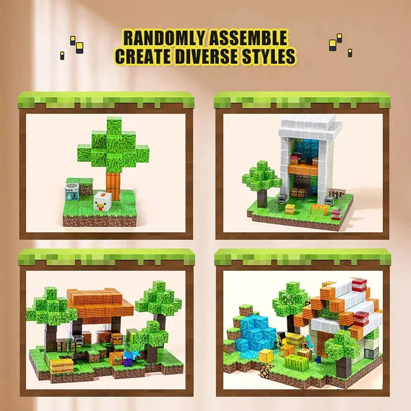 16cm Big Storage Box Magnetic Building Blocks Mine Magnet World Set Puzzle Toys For Kids Montessori Sensory Cubes Birthday Gifts thumbnail 5