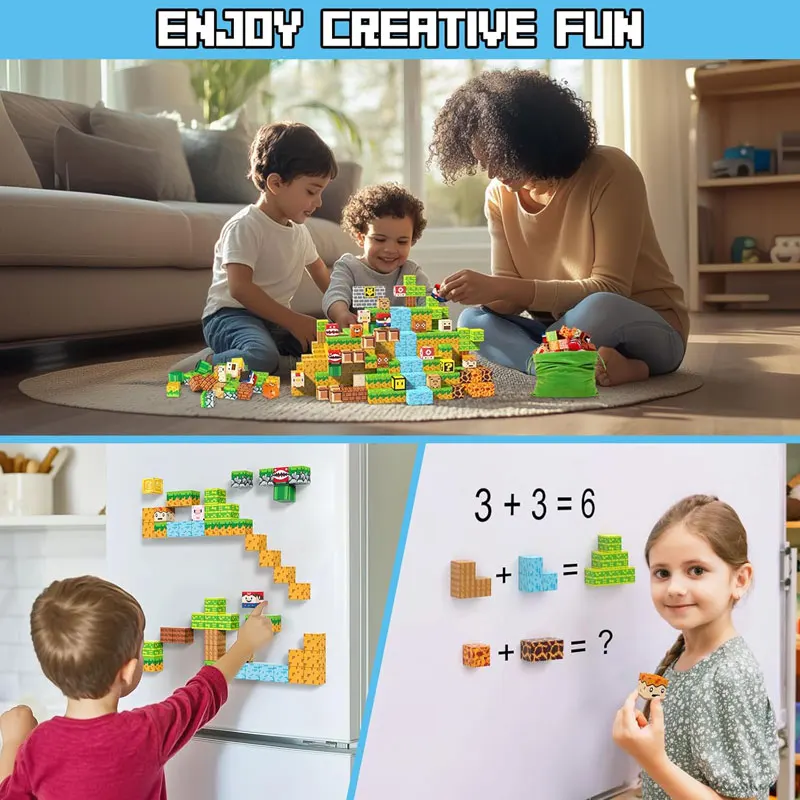 16cm Big Storage Box Magnetic Building Blocks Mine Magnet World Set Puzzle Toys For Kids Montessori Sensory Cubes Birthday Gifts thumbnail 4