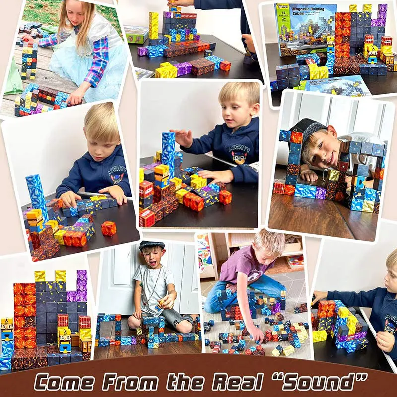 16cm Big Storage Box Magnetic Building Blocks Mine Magnet World Set Puzzle Toys For Kids Montessori Sensory Cubes Birthday Gifts thumbnail 3