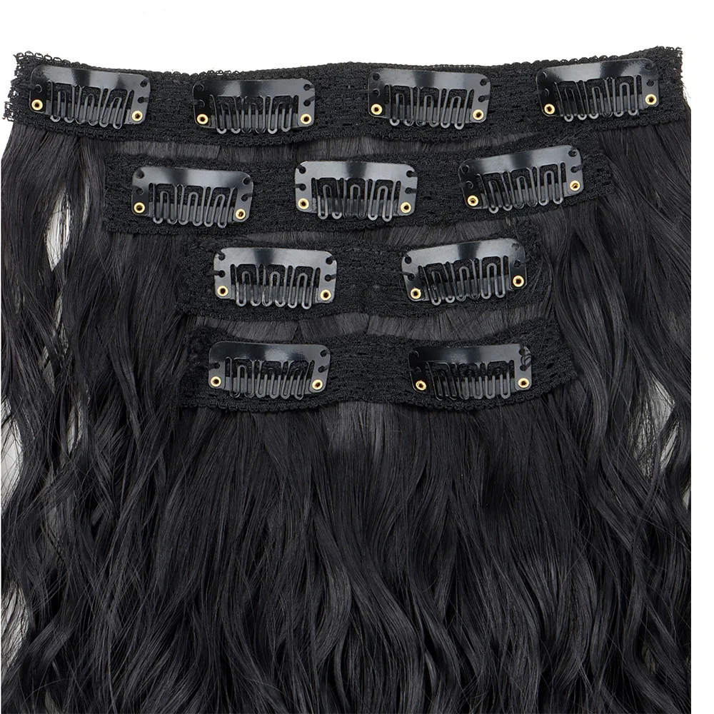 4-piece clip hair water ripple synthetic wig hair extension short curl water ripple clip hair thumbnail 3