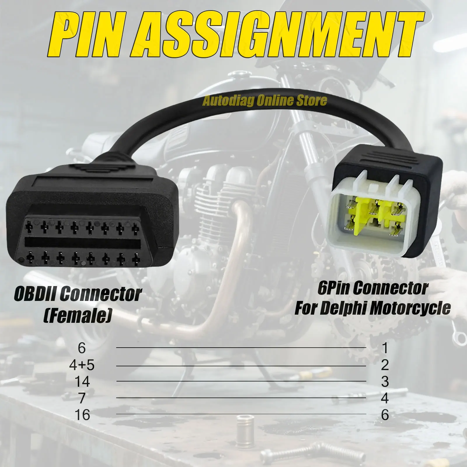 For BENELLI OBD2 Adapter Cable For TNT 25/135/300/600,GT600,TRK502,LEONCINO Motorcycle Diagnostic Cable For BOSCH ECU DELPHI ECU thumbnail 5