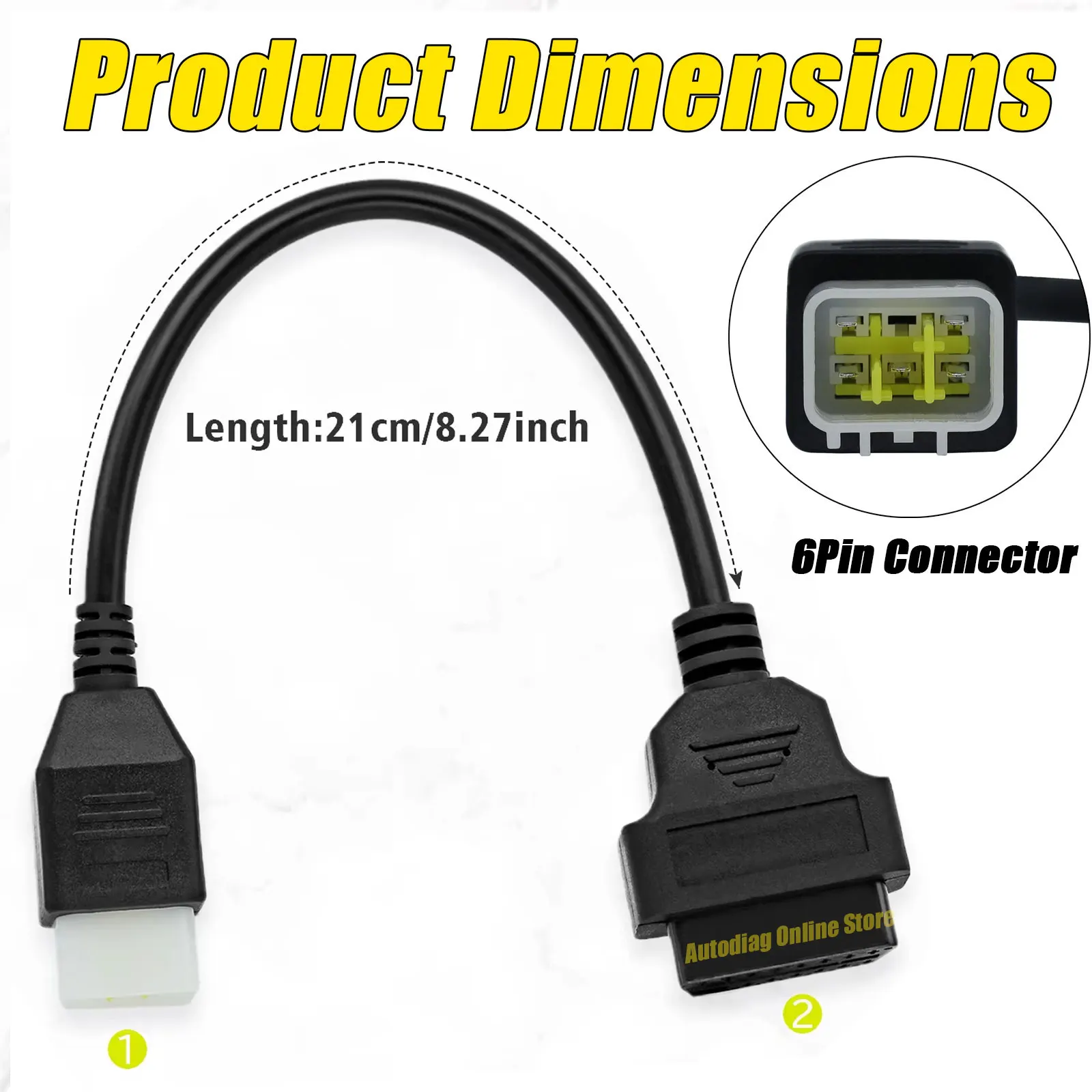 For BENELLI OBD2 Adapter Cable For TNT 25/135/300/600,GT600,TRK502,LEONCINO Motorcycle Diagnostic Cable For BOSCH ECU DELPHI ECU thumbnail 3
