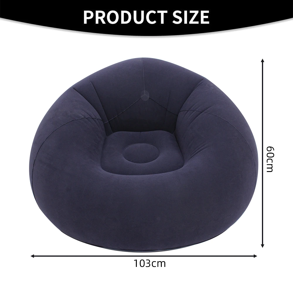 Lazy Inflatable Sofa Portable Foldable Pvc Flocking Single-Person Inflatable Sofa Lounger Seat for Outdoor Camping thumbnail 5