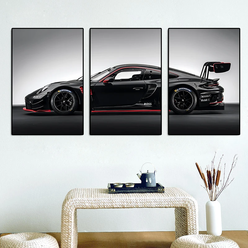 3Pcs Vintage Industrial Style Car Series Poster Gt3rs Art Poster Canvas Painting Wall Prints Picture Living Room Home Decor thumbnail 2
