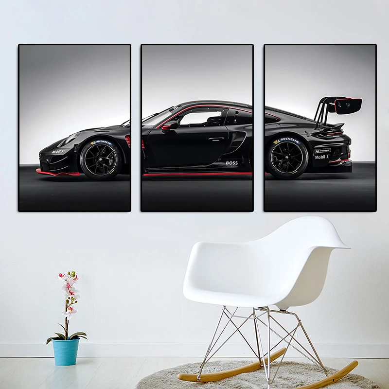 3Pcs Vintage Industrial Style Car Series Poster Gt3rs Art Poster Canvas Painting Wall Prints Picture Living Room Home Decor thumbnail 3