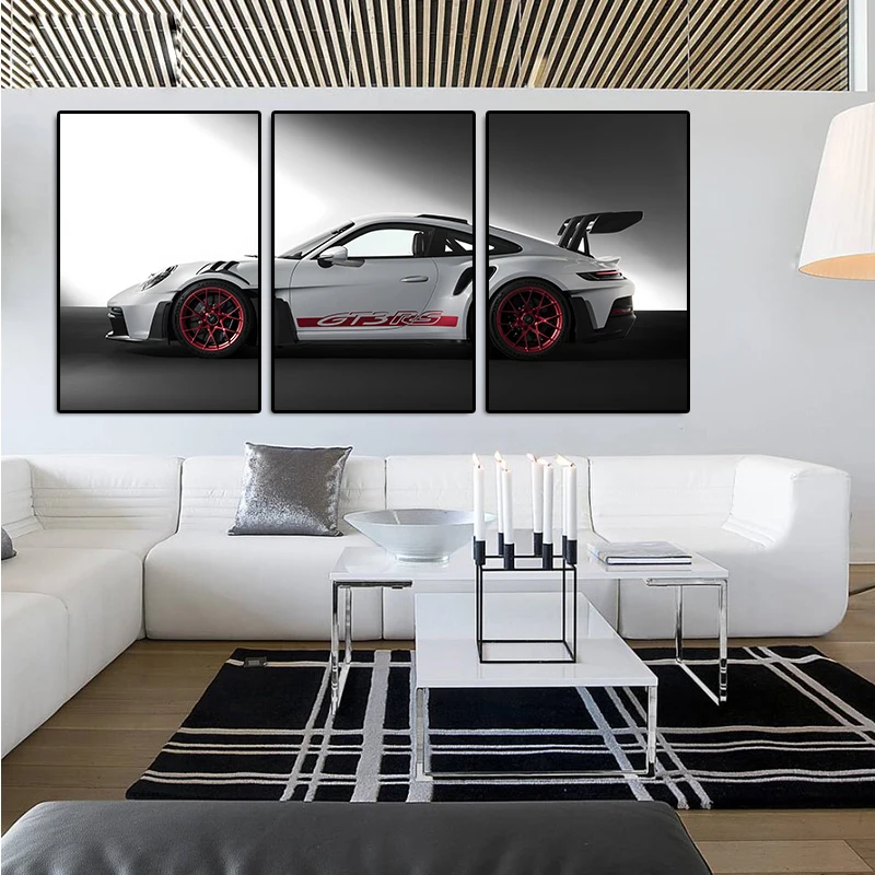 3Pcs Vintage Industrial Style Car Series Poster Gt3rs Art Poster Canvas Painting Wall Prints Picture Living Room Home Decor thumbnail 4
