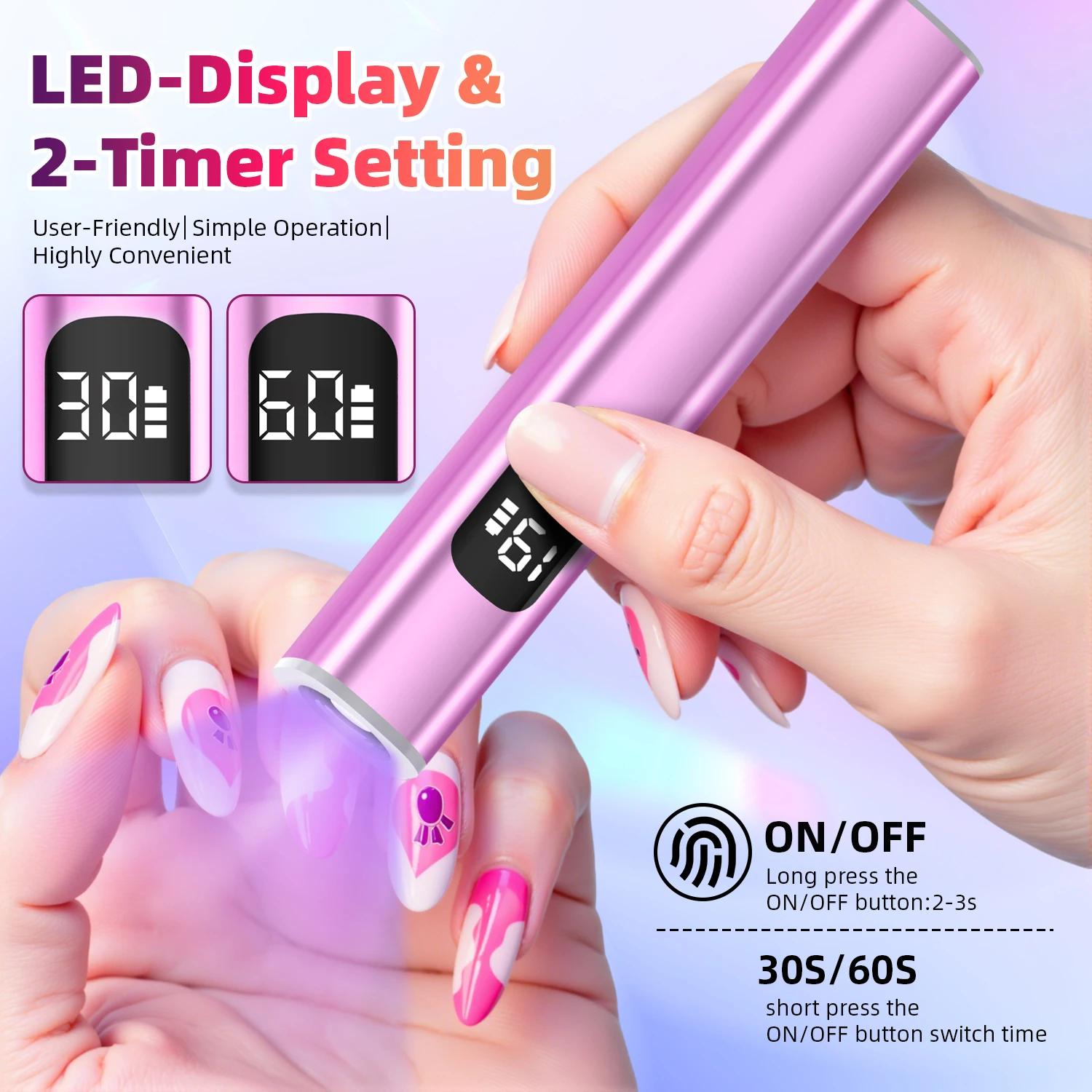 Portable Quick Dry Nail Dryer Machine Mini UV LED Nail Lamp For Home Salon Tools Professional Nail With 2 Timers Seeting Nails thumbnail 2