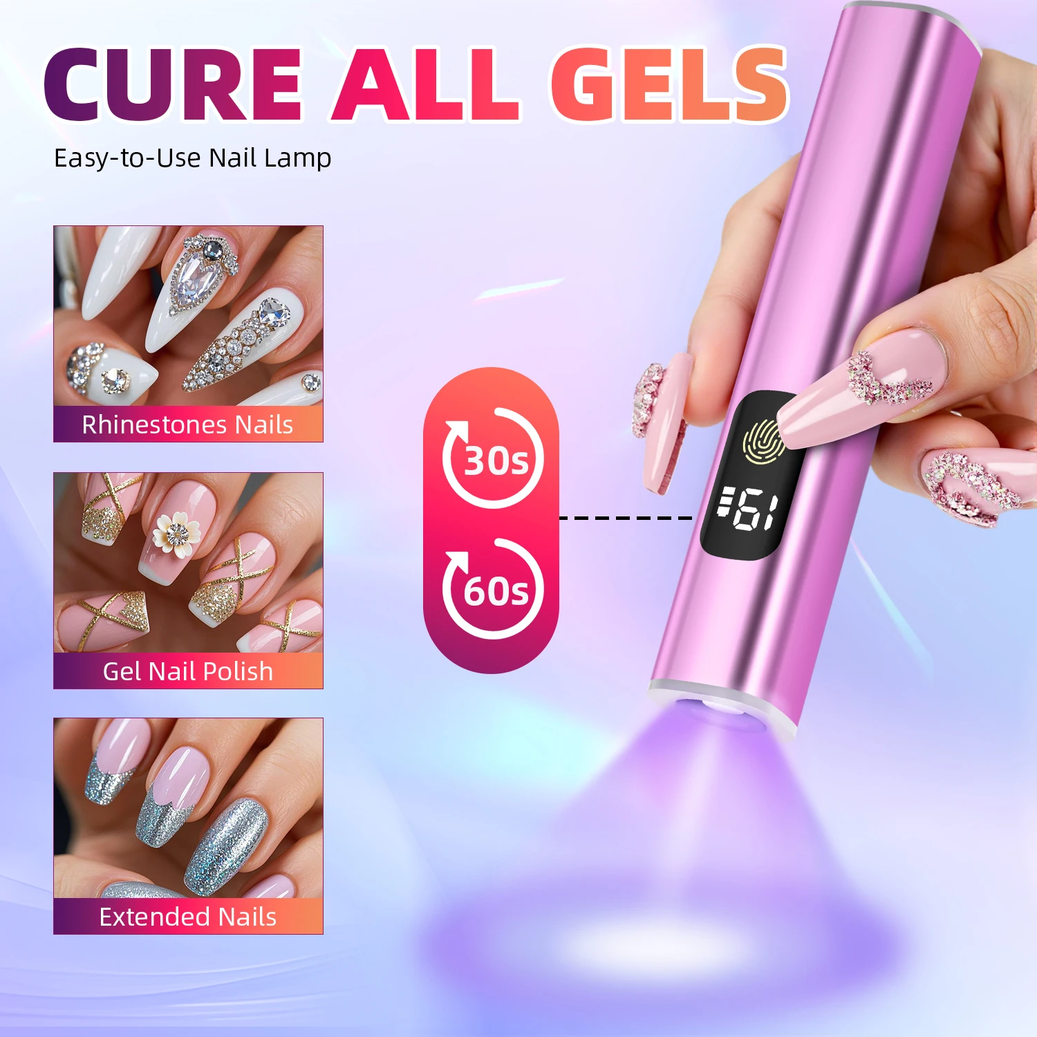 Portable Quick Dry Nail Dryer Machine Mini UV LED Nail Lamp For Home Salon Tools Professional Nail With 2 Timers Seeting Nails thumbnail 6