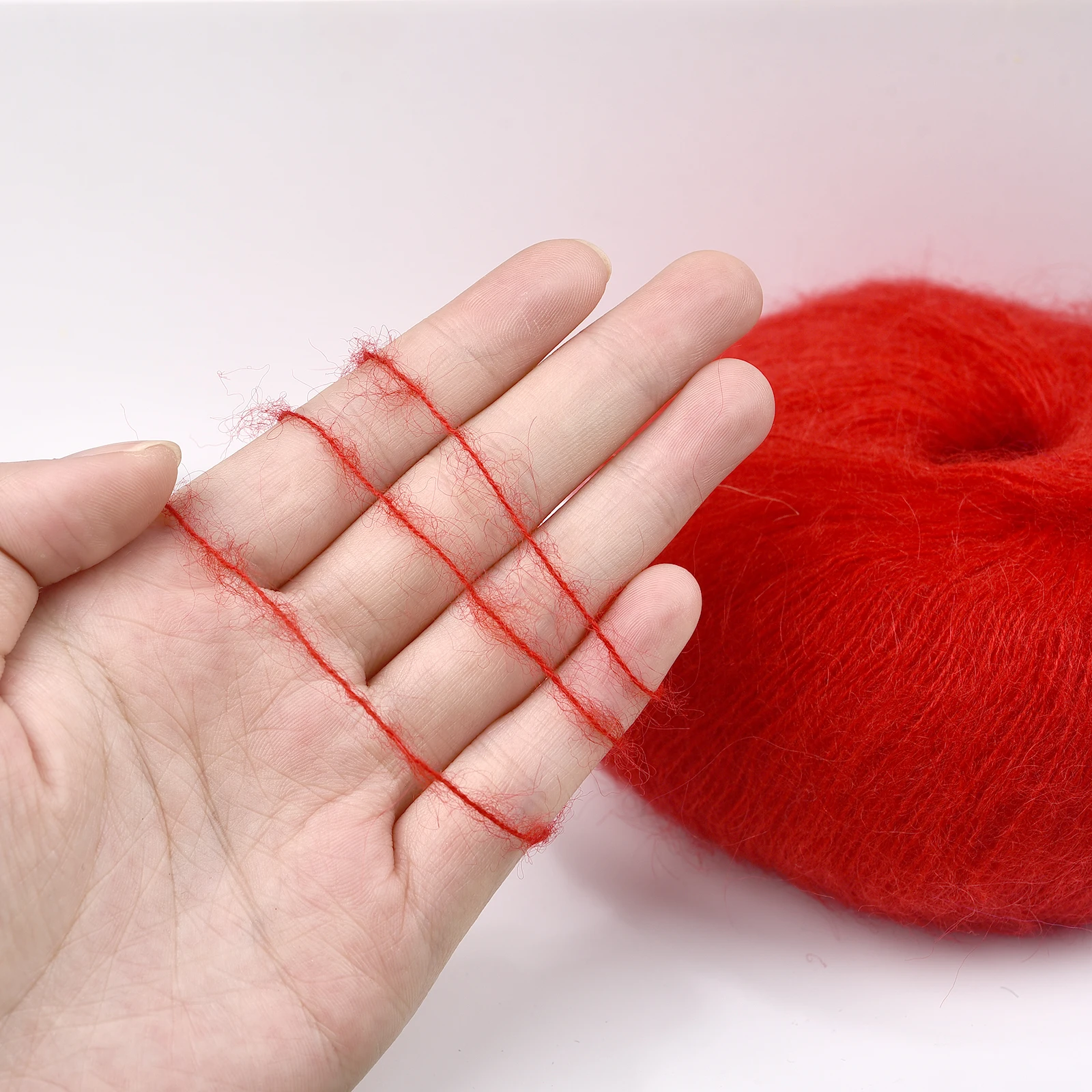 25g/Roll Soft Wool Knitting Cashmere Long Thin Yarn Roll Mohair Yarn DIY Hand Crochet Soft Mohair Cashmere Wool Knitting Yarn thumbnail 5