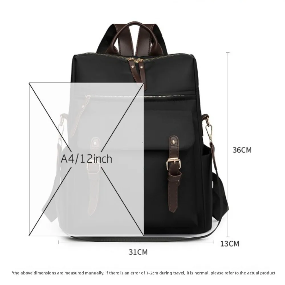 Fashion Rucksack Women Shoulder Bag High Quality Waterproof Nylon Back Pack Purse Large Capacity Backpack for College Students thumbnail 6