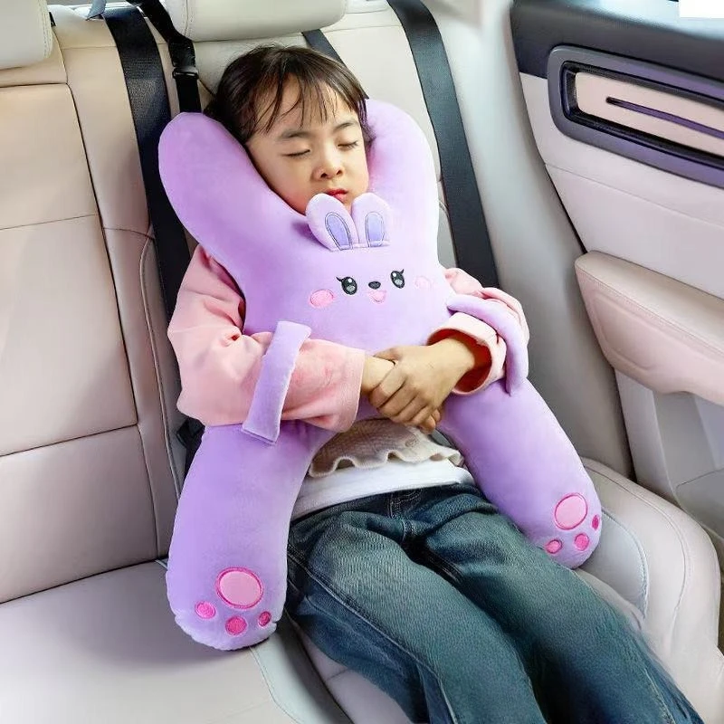 Car Neck Pillow with Seat Belt Safety Sleep Kids Aid Prevent Leaning Head Back Seat Sleeping Comfort During Long Distance Travel thumbnail 2