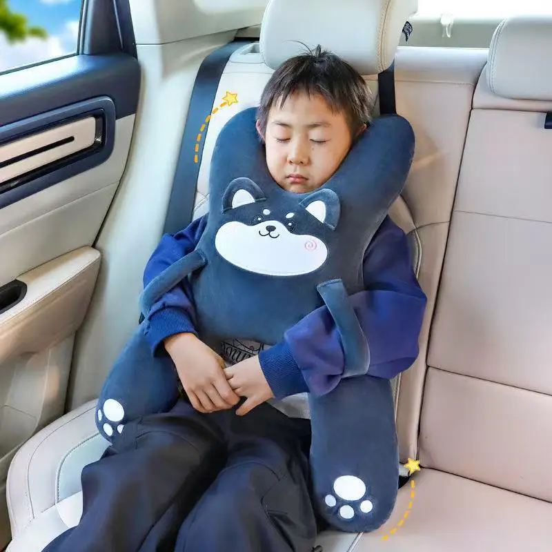 Car Neck Pillow with Seat Belt Safety Sleep Kids Aid Prevent Leaning Head Back Seat Sleeping Comfort During Long Distance Travel thumbnail 4