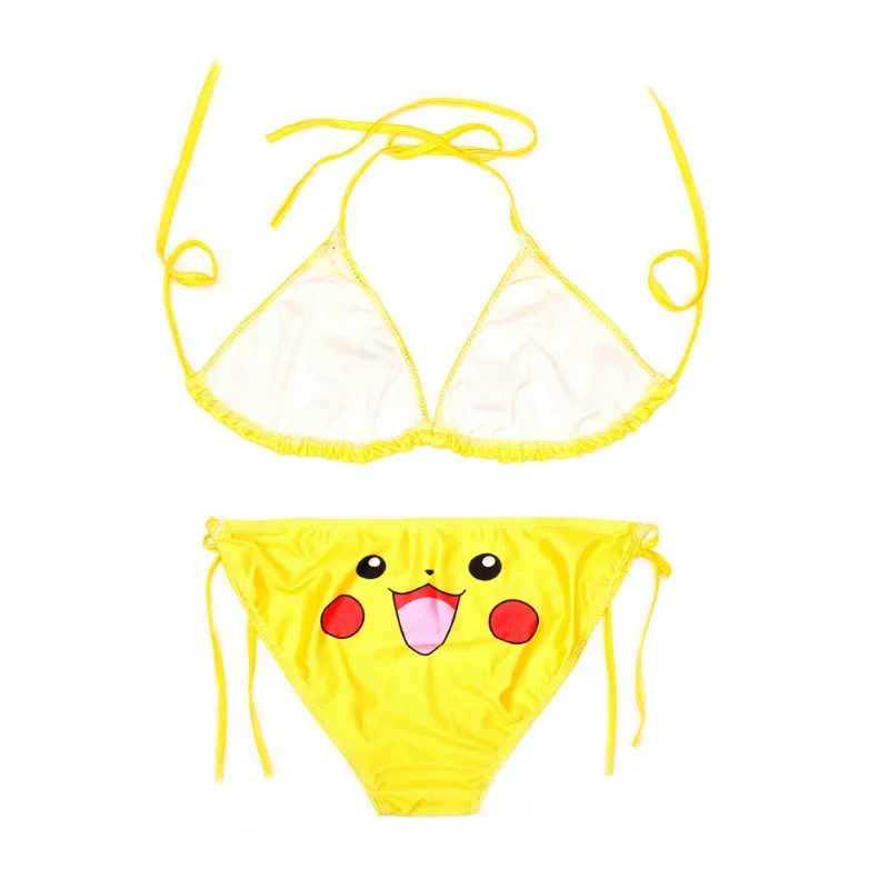 Summer Women's Swimwear Pikachus Biquini Beachwear Swimming Swimsuit Female Kawaii Strappy Bikini thumbnail 5