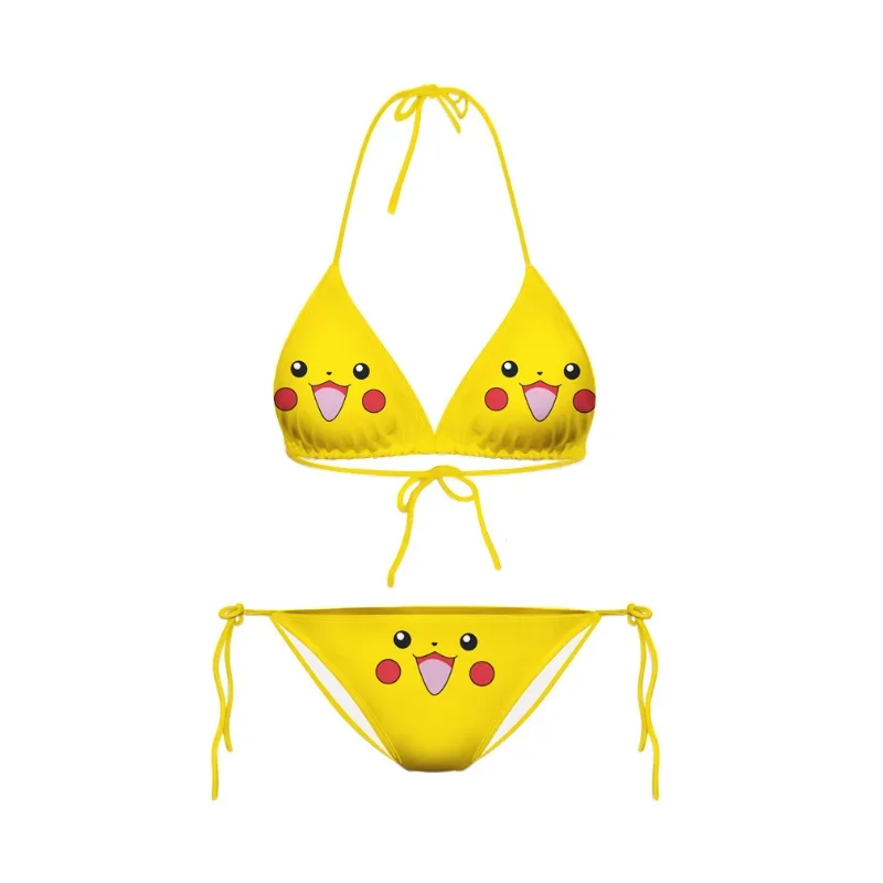 Summer Women's Swimwear Pikachus Biquini Beachwear Swimming Swimsuit Female Kawaii Strappy Bikini thumbnail 2
