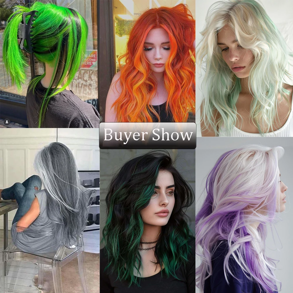 22 inches12pcs/pack Colored Party Synthetic Clip in Hair Extensions for Girls Multi-colors Straight Hair Synthetic thumbnail 5