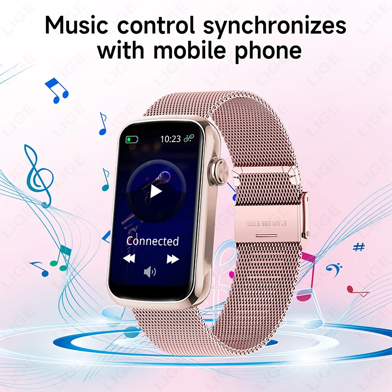 LIGE 1.47'' Smart Watch Women Men Smart Bracelet Heart Rate Step Count Sport Fitness Health Monitor Waterproof Smartwatch Ladies thumbnail 6