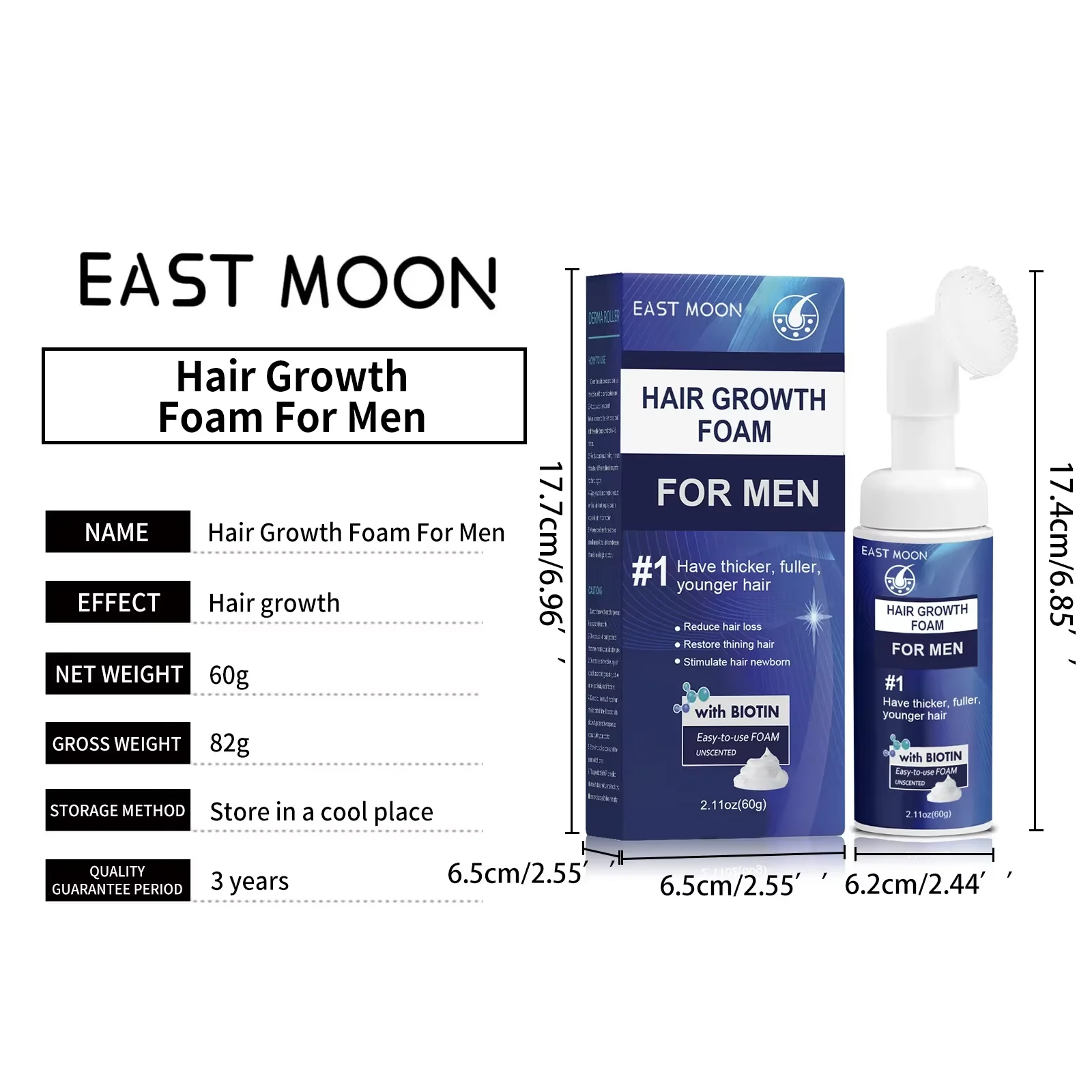 Powerful Hair Growth Foam Anti Loss Fast Growing Scalp Damaged Hair Repair Strengthen Thicker Nourish Regrowth Hair Foam for Men thumbnail 6