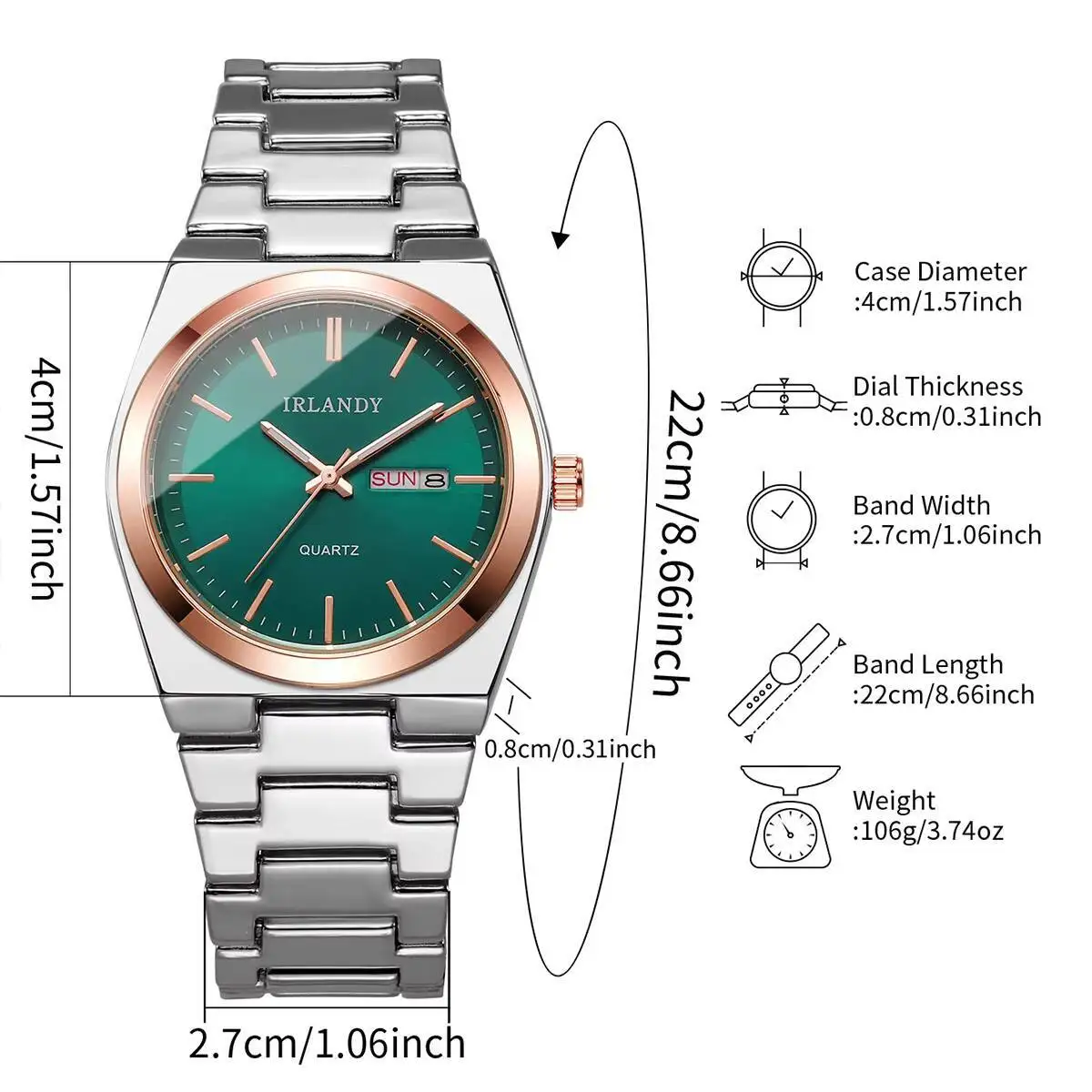 Luxury Mens Calendar Quartz Wristwatches Fashion Men Business Watches Clock Gift Reloj Hombre（Without Box） thumbnail 6