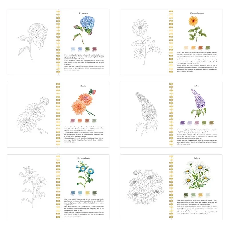 Beginner-Friendly Watercolor Painting Kit - Easy Nature Scenes Coloring Book Art Crafts Workbooks Set thumbnail 4