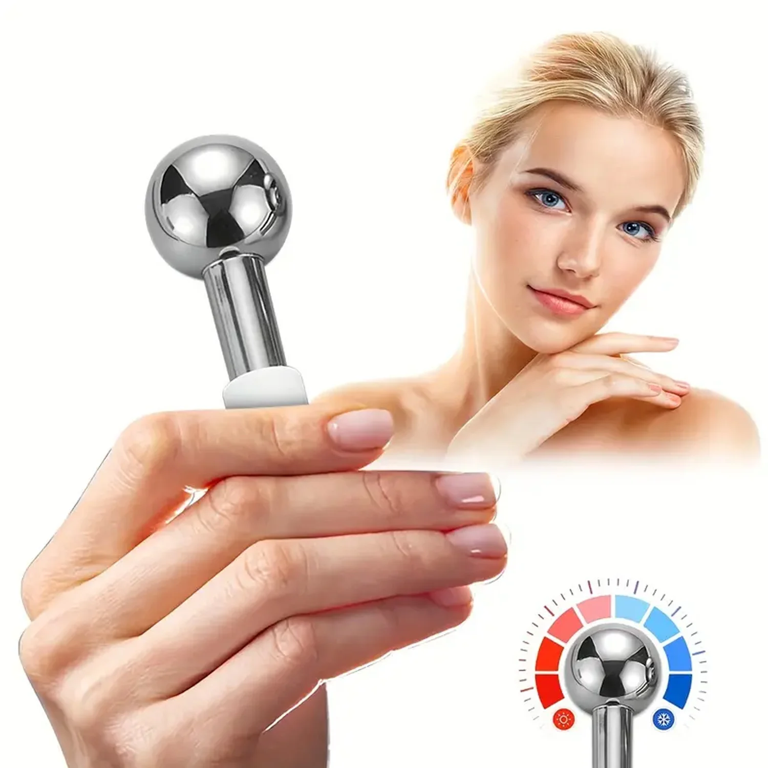 Stainless Steel Ice Globes Cooling Facial Sticks Beauty Spa Skin Care Tools Fine Wrinkles Tighten Pores Reduce Puffiness thumbnail 2