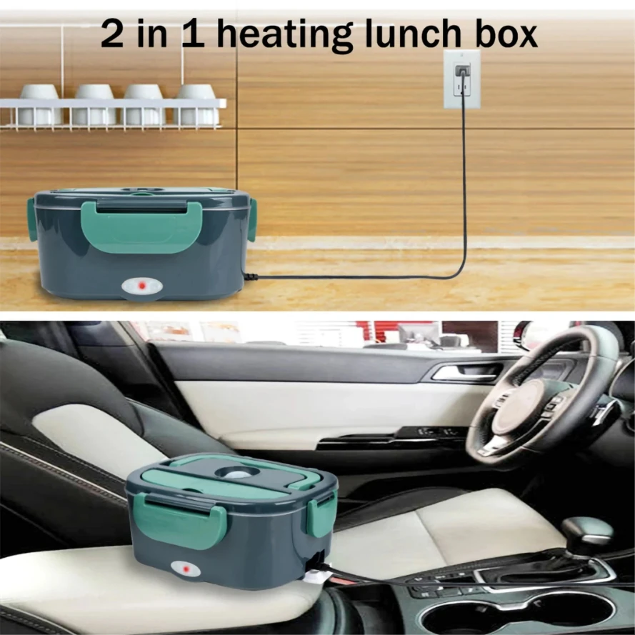 1,5 L 40W Electric Lunch Box Portable Food Heater for Car and Home Heating for Lunch thumbnail 2