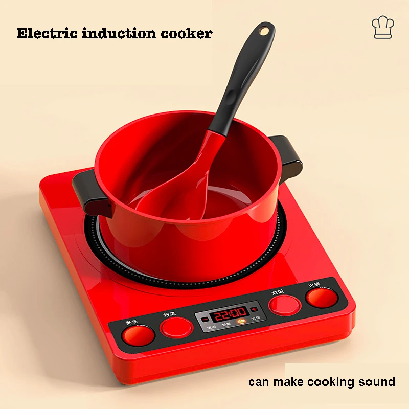 Red Kitchen Toys Kids Toys Simulation Food Cooking Girl's Boys Educational Play House Interactive Toys for Children Pretend Play thumbnail 3