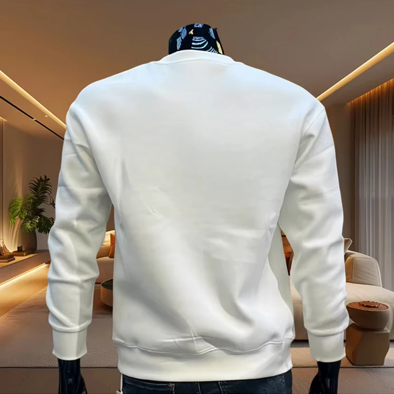 2025 Italy Fashion Printed Pullover for Men Spring Autumn Warm Soft Long Sleeved T-shirt Male Daily Casual Sports O-Neck Hoodies thumbnail 4