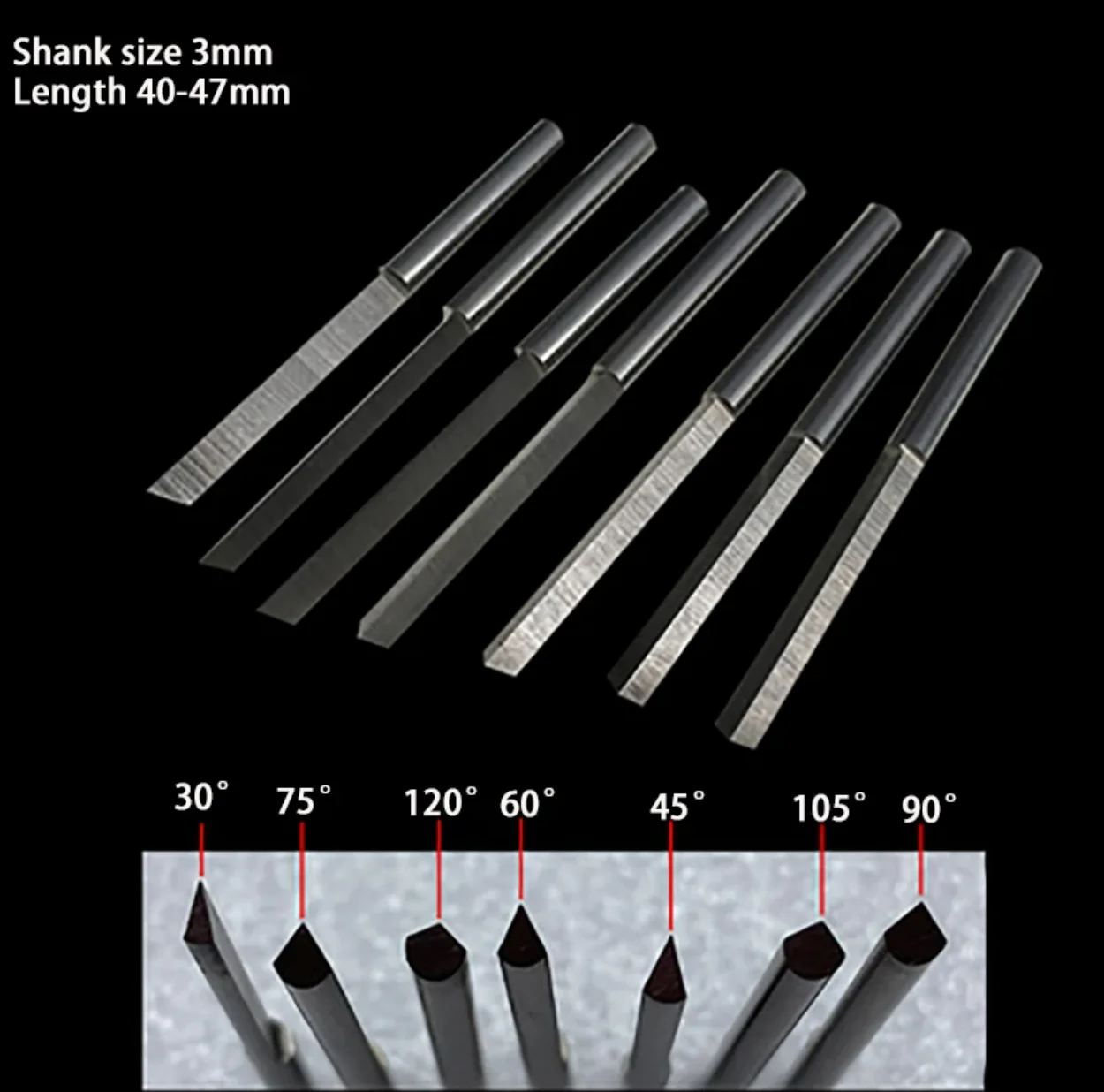 Tungsten Steel Angle Cutter Engraving Knives Jewelry Pneumatic Graver Accessories Spatula Triangle Metal Blades DIY Making Tools thumbnail 3