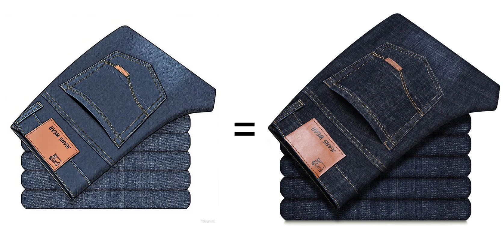 2025 men's fashion business jeans classic style casual elastic slim fit jeans men's denim pants black blue thumbnail 6