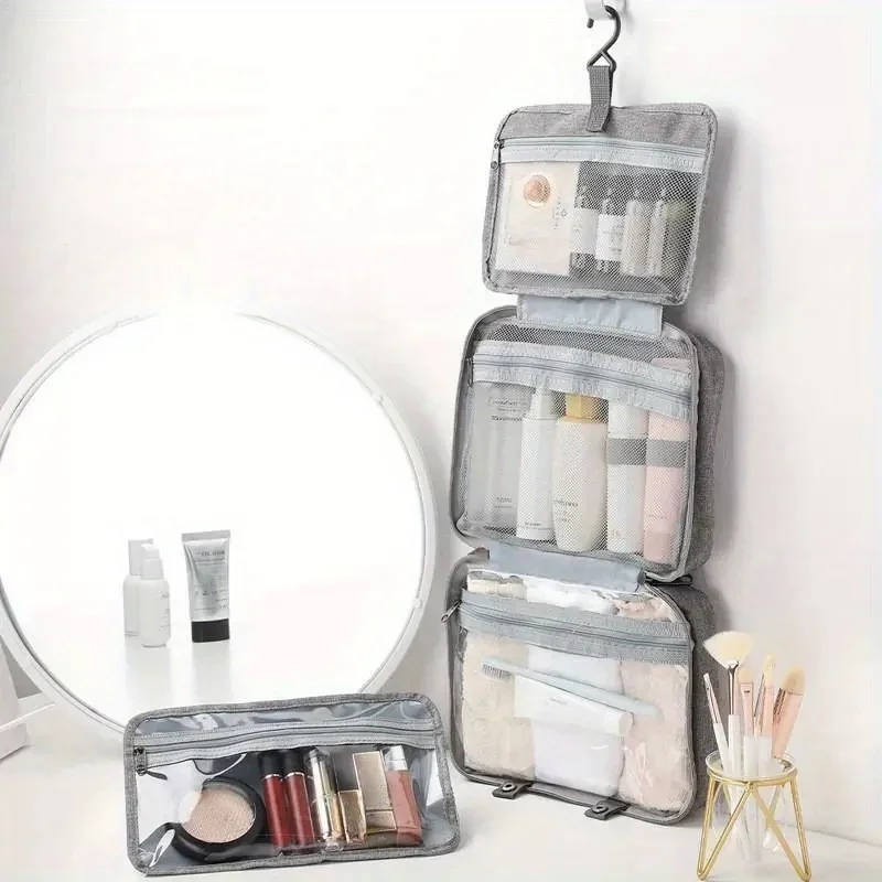 Women's travel toiletries for men-Portable hanging storage bag cosmetic bag suitable for cosmetic travel accessories essentials thumbnail 2
