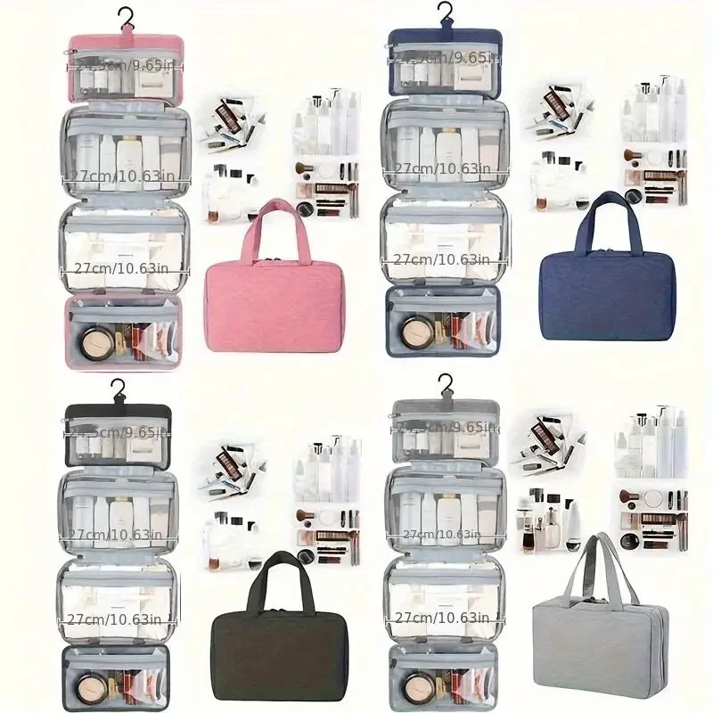 Women's travel toiletries for men-Portable hanging storage bag cosmetic bag suitable for cosmetic travel accessories essentials thumbnail 3