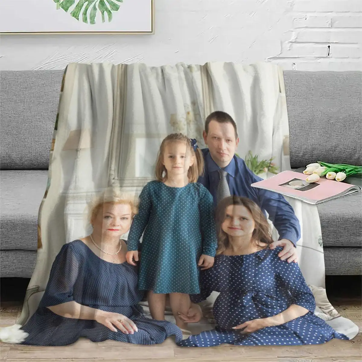 1Pc Custom Photo Blanket,Custom Flannel Blanket with Photo,Custom Picture Blanket,Custom Photo Blanket for Home,Custom Image thumbnail 3