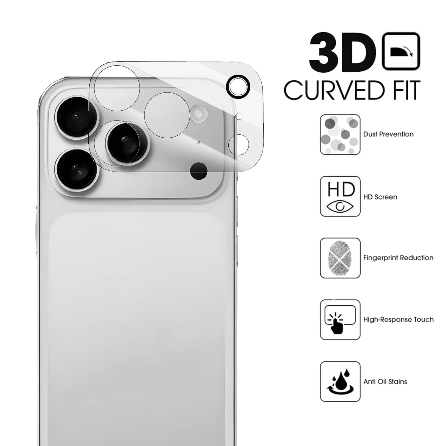 1-5Pcs Ultra Clear Tempered Glass For iPhone 17 17Air 17ProMax 17Pro Rear Lens Film HD Camera Protective Tempered Glass Cover thumbnail 3